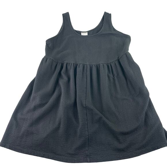 Ava & Viv black baby doll sleeveless Mini Dress pockets textured 2X pockets - Picture 1 of 11
